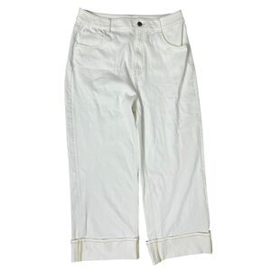 HALARA Flex High Waisted Pockets Rolled Hem Wide Leg Jeans